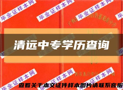 清远中专学历查询缩略图