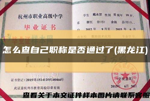 怎么查自己职称是否通过了(黑龙江)缩略图