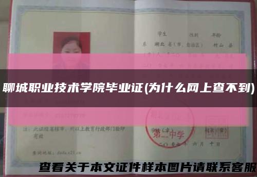 聊城职业技术学院毕业证(为什么网上查不到)缩略图