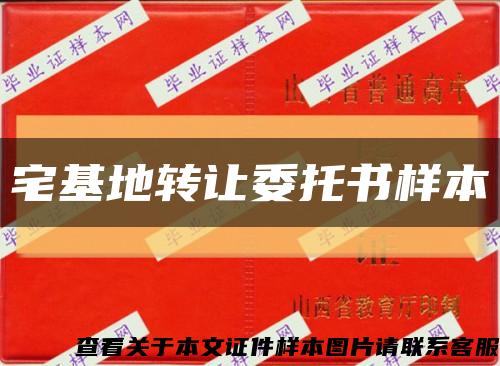 宅基地转让委托书样本缩略图