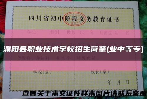 濮阳县职业技术学校招生简章(业中等专)缩略图