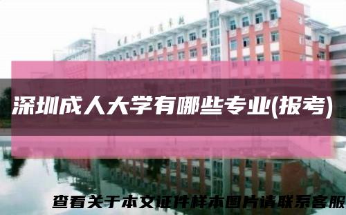 深圳成人大学有哪些专业(报考)缩略图