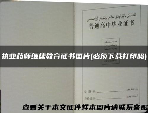 执业药师继续教育证书图片(必须下载打印吗)缩略图