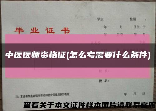 中医医师资格证(怎么考需要什么条件)缩略图