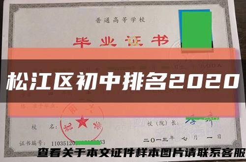 松江区初中排名2020缩略图