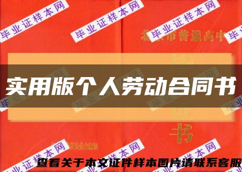 实用版个人劳动合同书缩略图