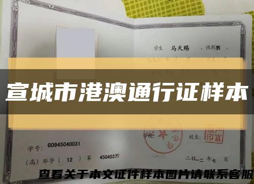 宣城市港澳通行证样本缩略图