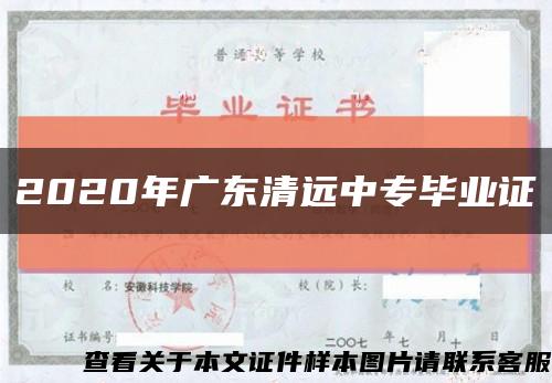 2020年广东清远中专毕业证缩略图