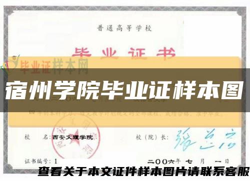 宿州学院毕业证样本图缩略图