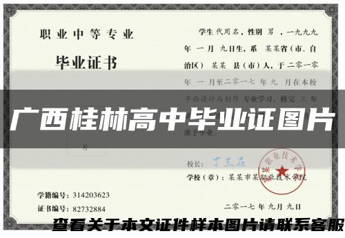 广西桂林高中毕业证图片缩略图