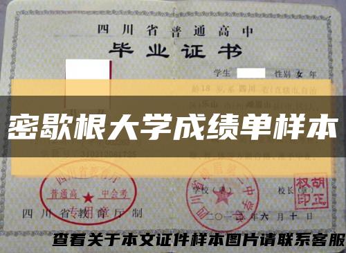 密歇根大学成绩单样本缩略图