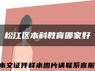 松江区本科教育哪家好缩略图
