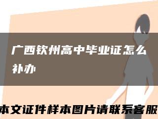 广西钦州高中毕业证怎么补办缩略图