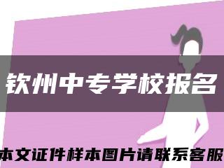 钦州中专学校报名缩略图
