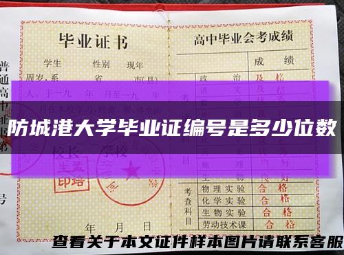 防城港大学毕业证编号是多少位数缩略图