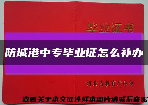 防城港中专毕业证怎么补办缩略图