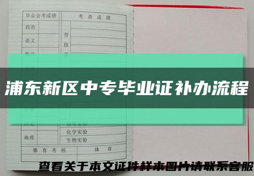 浦东新区中专毕业证补办流程缩略图