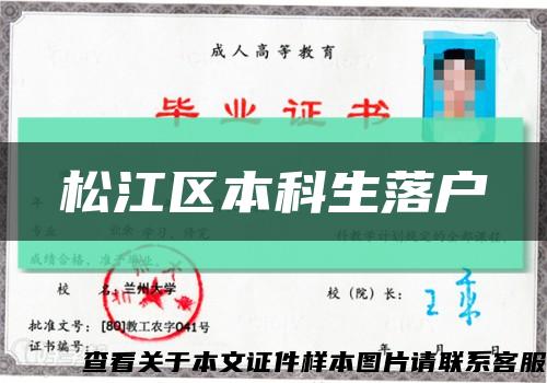 松江区本科生落户缩略图