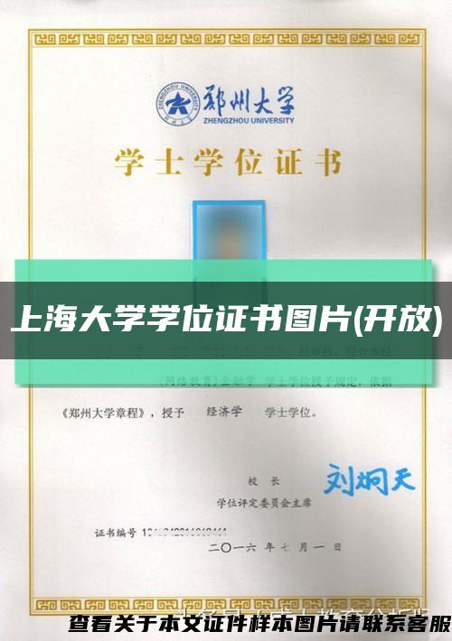 上海大学学位证书图片(开放)缩略图