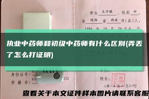 执业中药师和初级中药师有什么区别(弄丢了怎么打证明)缩略图
