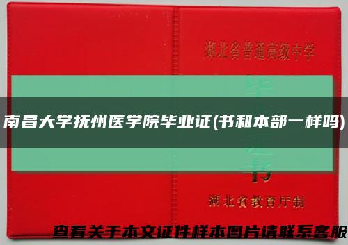 南昌大学抚州医学院毕业证(书和本部一样吗)缩略图