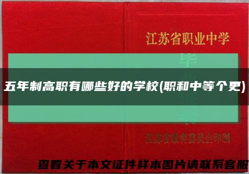 五年制高职有哪些好的学校(职和中等个更)缩略图