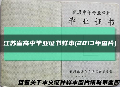 江苏省高中毕业证书样本(2013年图片)缩略图