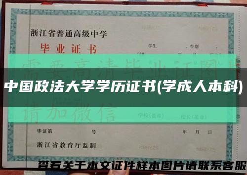 中国政法大学学历证书(学成人本科)缩略图