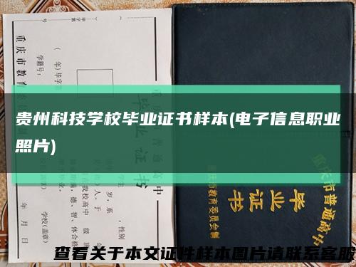 贵州科技学校毕业证书样本(电子信息职业照片)缩略图