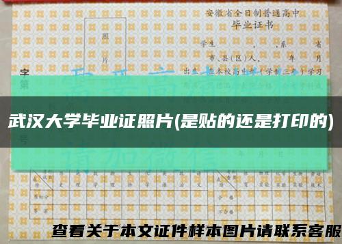 武汉大学毕业证照片(是贴的还是打印的)缩略图