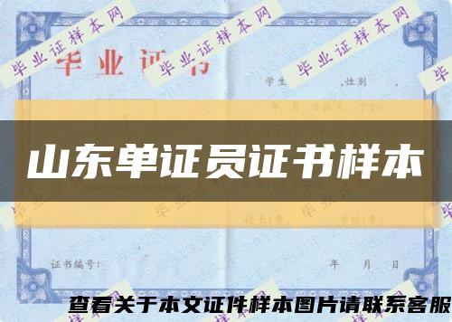 山东单证员证书样本缩略图