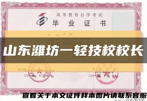山东潍坊一轻技校校长缩略图
