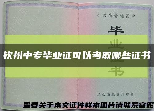 钦州中专毕业证可以考取哪些证书缩略图