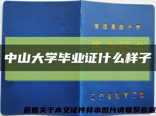 中山大学毕业证什么样子缩略图