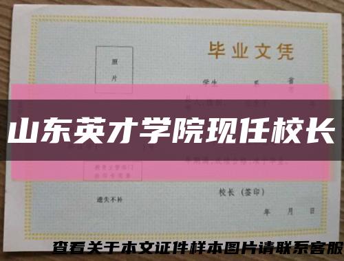 山东英才学院现任校长缩略图