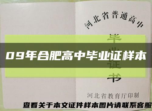 09年合肥高中毕业证样本缩略图