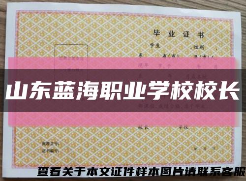 山东蓝海职业学校校长缩略图