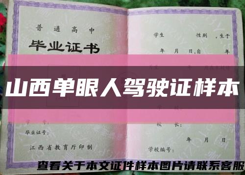 山西单眼人驾驶证样本缩略图