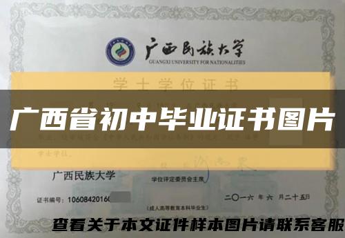 广西省初中毕业证书图片缩略图