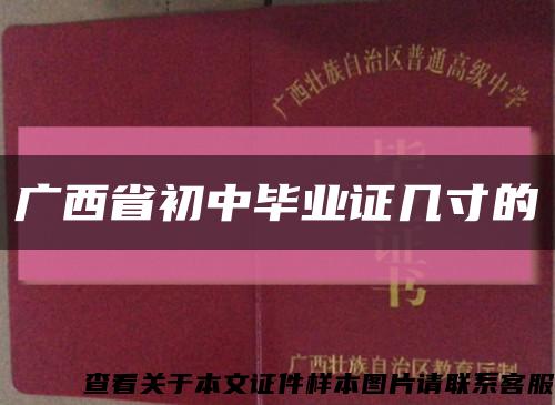 广西省初中毕业证几寸的缩略图