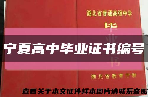 宁夏高中毕业证书编号缩略图