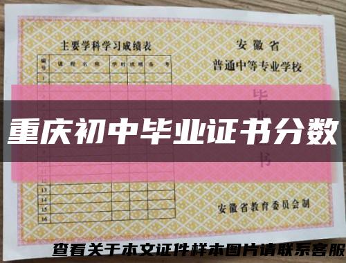 重庆初中毕业证书分数缩略图