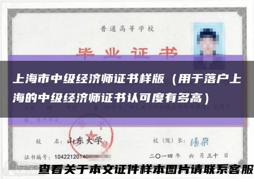 上海市中级经济师证书样版（用于落户上海的中级经济师证书认可度有多高）缩略图