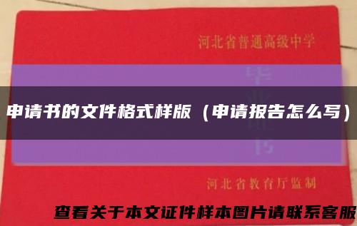 申请书的文件格式样版（申请报告怎么写）缩略图