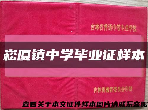 崧厦镇中学毕业证样本缩略图