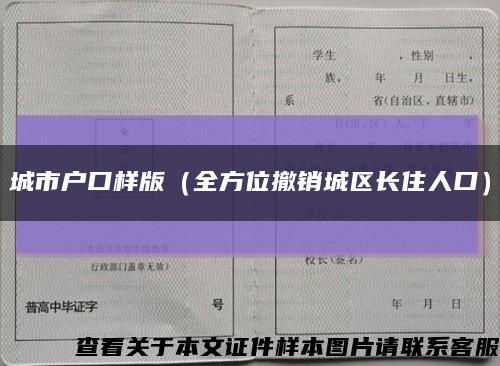 城市户口样版（全方位撤销城区长住人口）缩略图