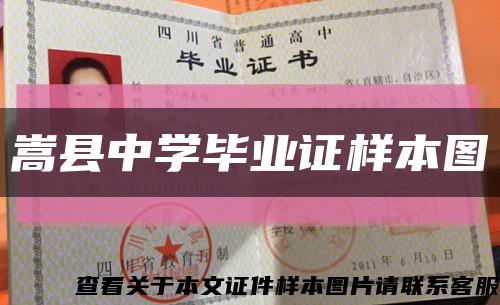 嵩县中学毕业证样本图缩略图
