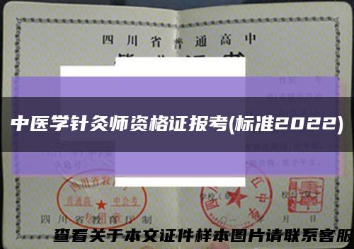 中医学针灸师资格证报考(标准2022)缩略图