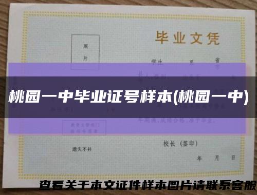 桃园一中毕业证号样本(桃园一中)缩略图