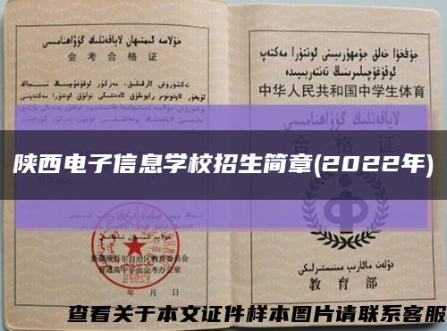 陕西电子信息学校招生简章(2022年)缩略图